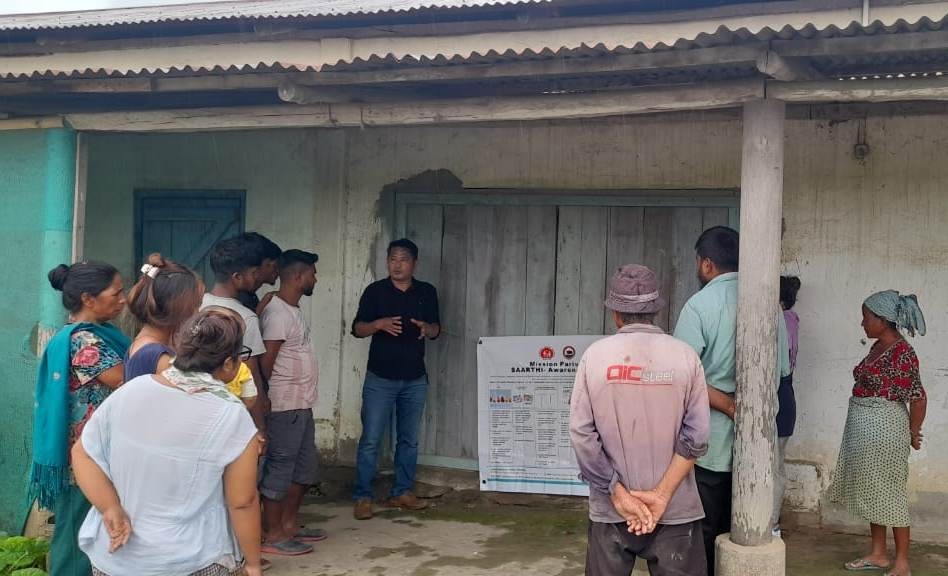 Awareness Activities of SAARTHI- awareness on wheels under Mission Parivar Vikas continued in Niuland and Medziphema areas on August 22 and 23.